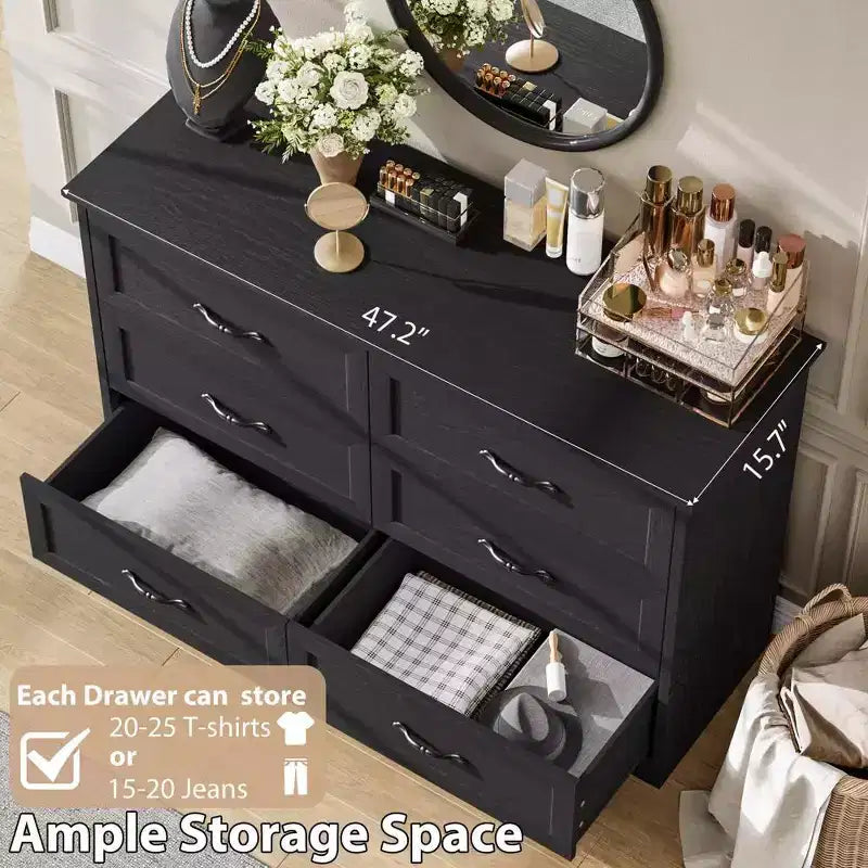 5/6 Drawers Dresser for Bedroom,Chest of Drawers,Farmhouse Modern Wooden Dresser,Storage Organizer Dresser for Bedroom,Living Room,Kids Room