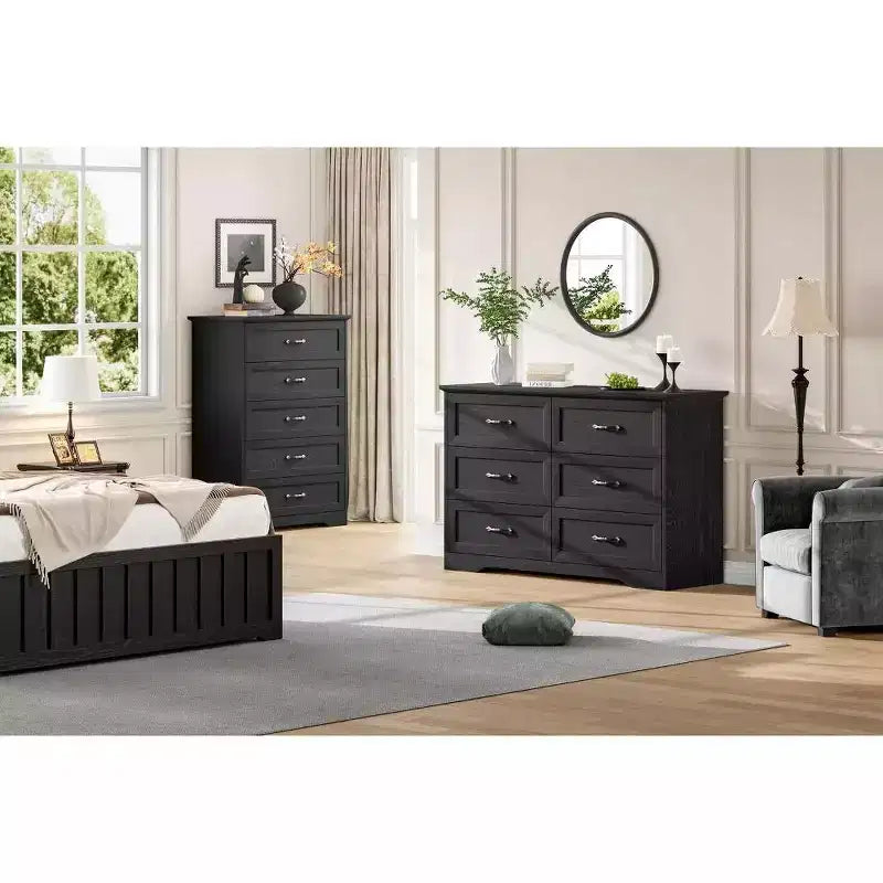 5/6 Drawers Dresser for Bedroom,Chest of Drawers,Farmhouse Modern Wooden Dresser,Storage Organizer Dresser for Bedroom,Living Room,Kids Room