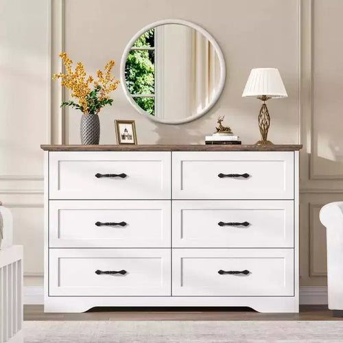 5/6 Drawers Dresser for Bedroom,Chest of Drawers,Farmhouse Modern Wooden Dresser,Storage Organizer Dresser for Bedroom,Living Room,Kids Room