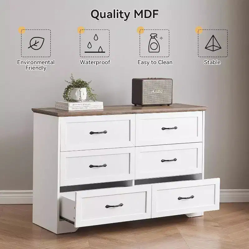 5/6 Drawers Dresser for Bedroom,Chest of Drawers,Farmhouse Modern Wooden Dresser,Storage Organizer Dresser for Bedroom,Living Room,Kids Room