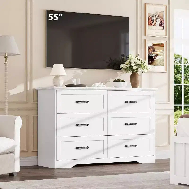5/6 Drawers Dresser for Bedroom,Chest of Drawers,Farmhouse Modern Wooden Dresser,Storage Organizer Dresser for Bedroom,Living Room,Kids Room