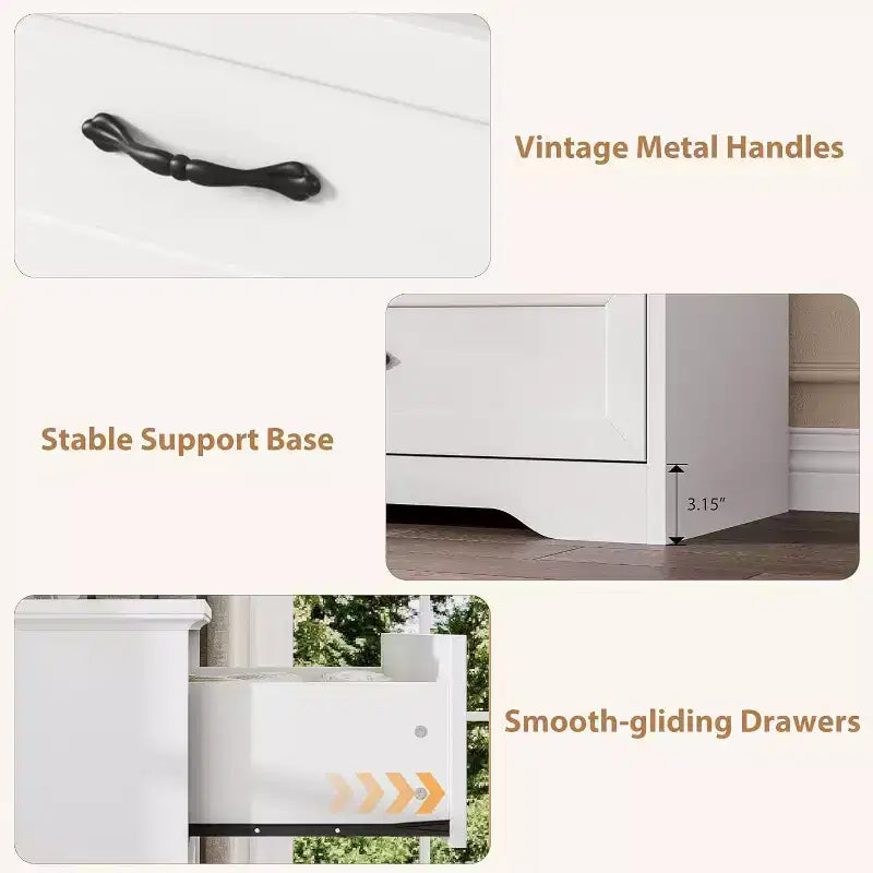 5/6 Drawers Dresser for Bedroom,Chest of Drawers,Farmhouse Modern Wooden Dresser,Storage Organizer Dresser for Bedroom,Living Room,Kids Room