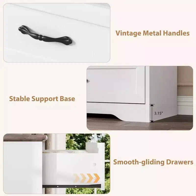 5/6 Drawers Dresser for Bedroom,Chest of Drawers,Farmhouse Modern Wooden Dresser,Storage Organizer Dresser for Bedroom,Living Room,Kids Room
