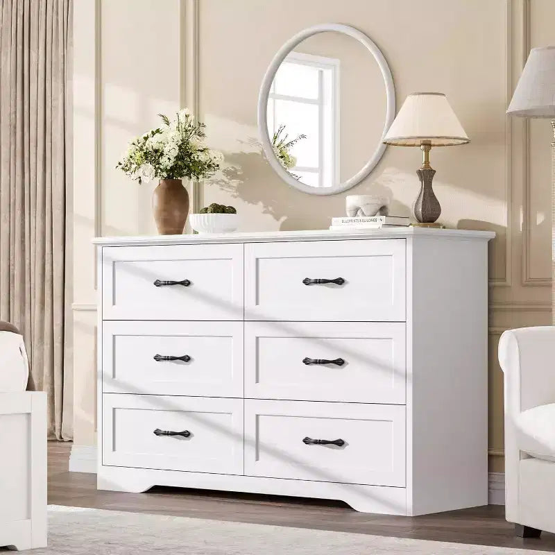 5/6 Drawers Dresser for Bedroom,Chest of Drawers,Farmhouse Modern Wooden Dresser,Storage Organizer Dresser for Bedroom,Living Room,Kids Room