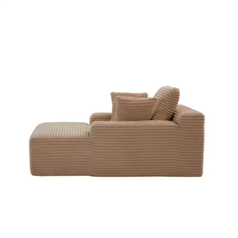 Whisen Modern Corduroy Single Sleeper Sofa & Chaise Lounge Chair & Daybed with Accent Pillows, No Assembly Required