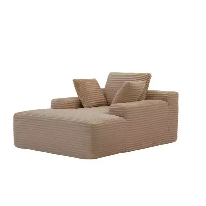 Whisen Modern Corduroy Single Sleeper Sofa & Chaise Lounge Chair & Daybed with Accent Pillows, No Assembly Required