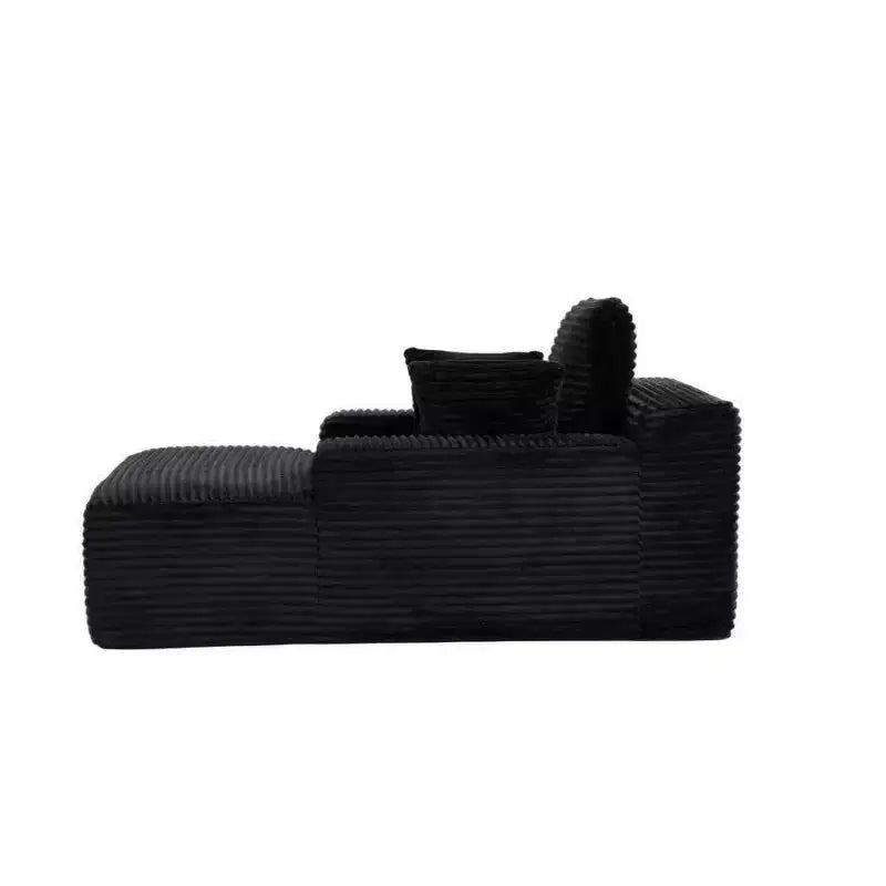 Whisen Modern Corduroy Single Sleeper Sofa & Chaise Lounge Chair & Daybed with Accent Pillows, No Assembly Required