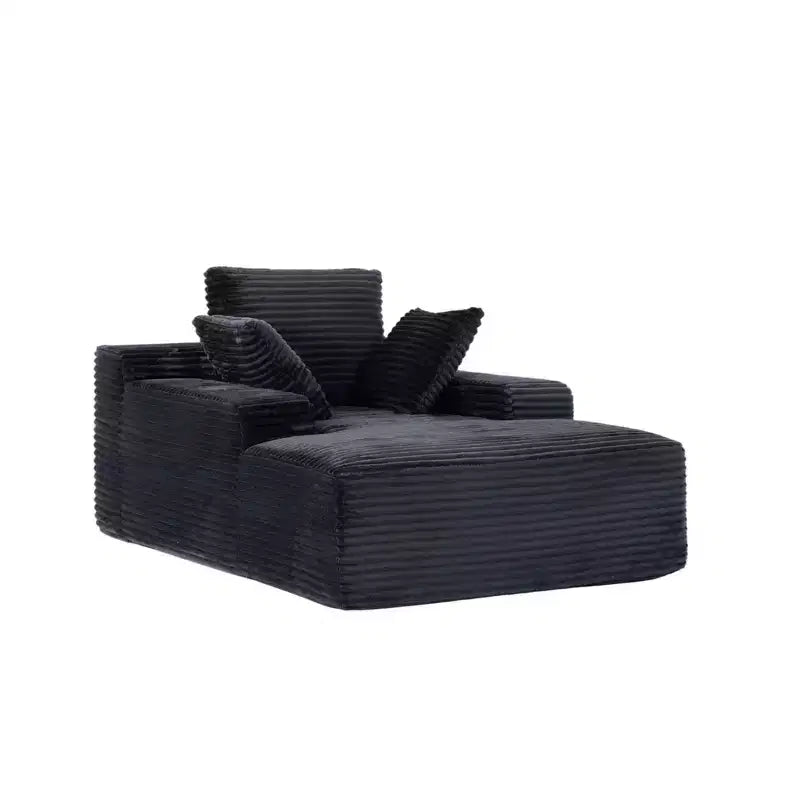 Whisen Modern Corduroy Single Sleeper Sofa & Chaise Lounge Chair & Daybed with Accent Pillows, No Assembly Required