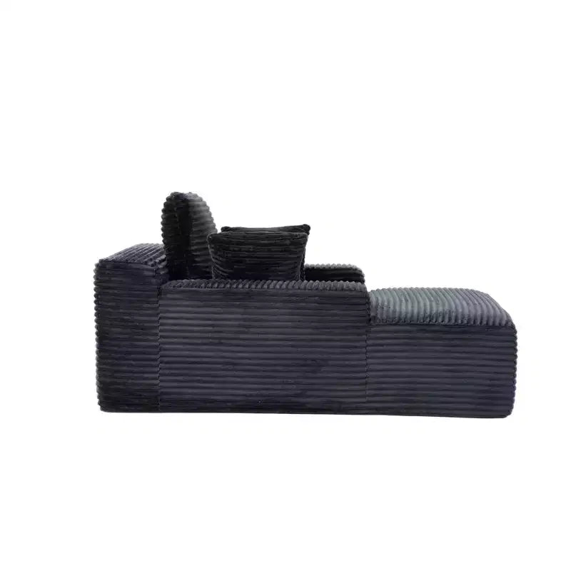 Whisen Modern Corduroy Single Sleeper Sofa & Chaise Lounge Chair & Daybed with Accent Pillows, No Assembly Required