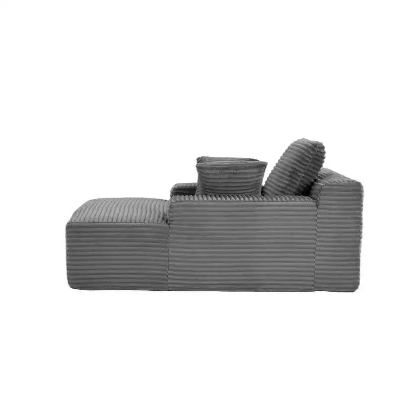 Whisen Modern Corduroy Single Sleeper Sofa & Chaise Lounge Chair & Daybed with Accent Pillows, No Assembly Required