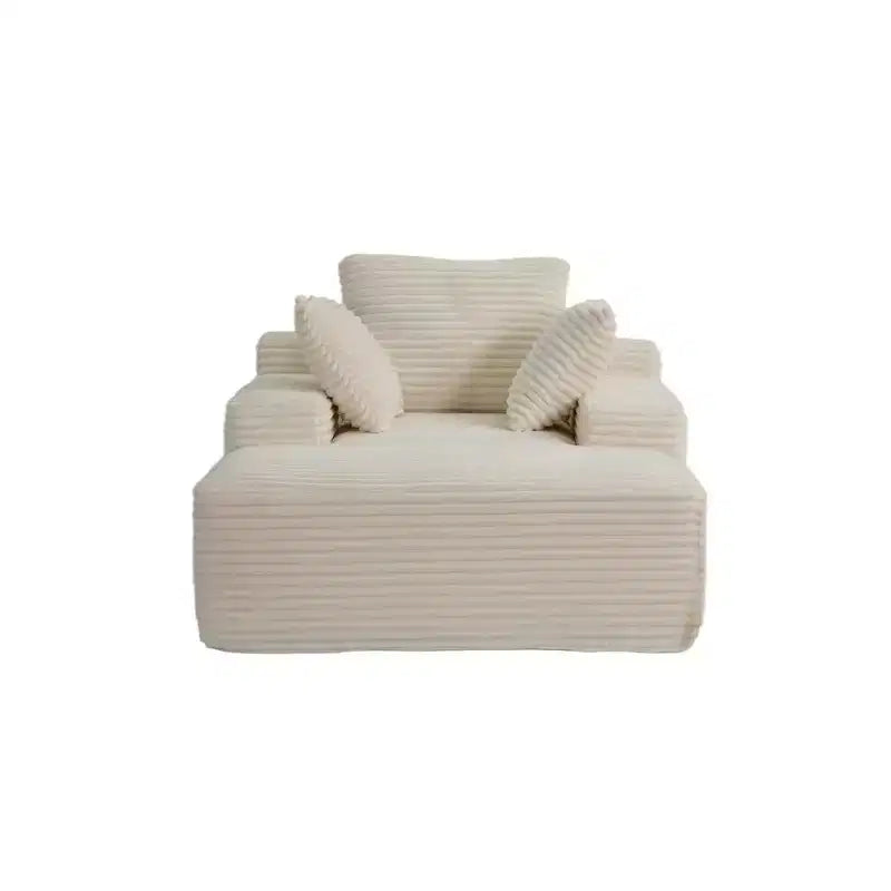 Whisen Modern Corduroy Single Sleeper Sofa & Chaise Lounge Chair & Daybed with Accent Pillows, No Assembly Required