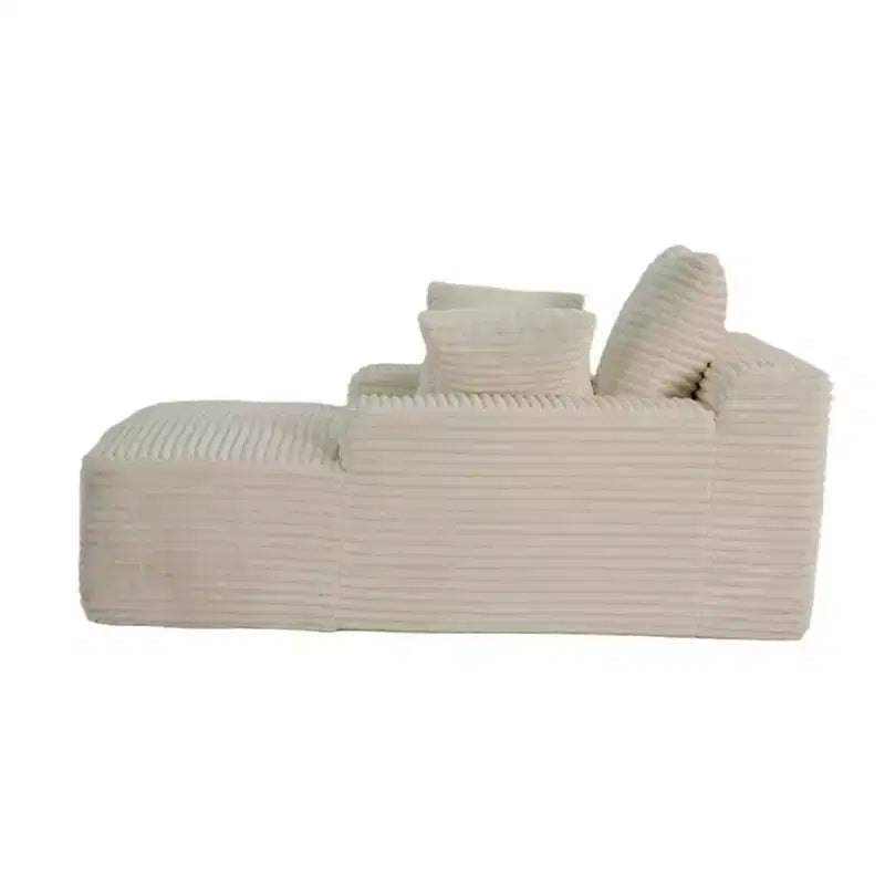 Whisen Modern Corduroy Single Sleeper Sofa & Chaise Lounge Chair & Daybed with Accent Pillows, No Assembly Required