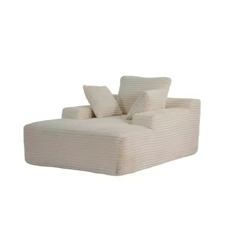 Whisen Modern Corduroy Single Sleeper Sofa & Chaise Lounge Chair & Daybed with Accent Pillows, No Assembly Required