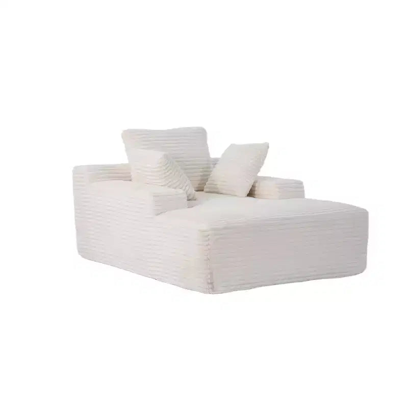 Whisen Modern Corduroy Single Sleeper Sofa & Chaise Lounge Chair & Daybed with Accent Pillows, No Assembly Required