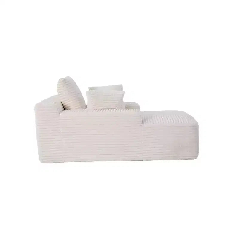 Whisen Modern Corduroy Single Sleeper Sofa & Chaise Lounge Chair & Daybed with Accent Pillows, No Assembly Required