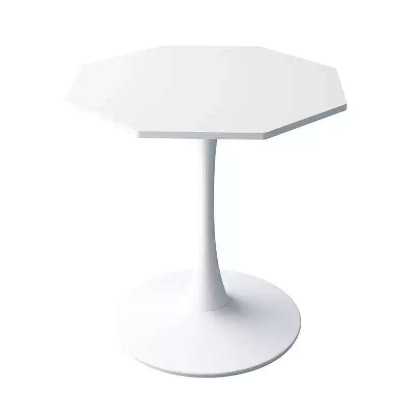 MAYEERTY Octagonal Metal Base Coffee Table with MDF Table Top for Dining Room Living Room White