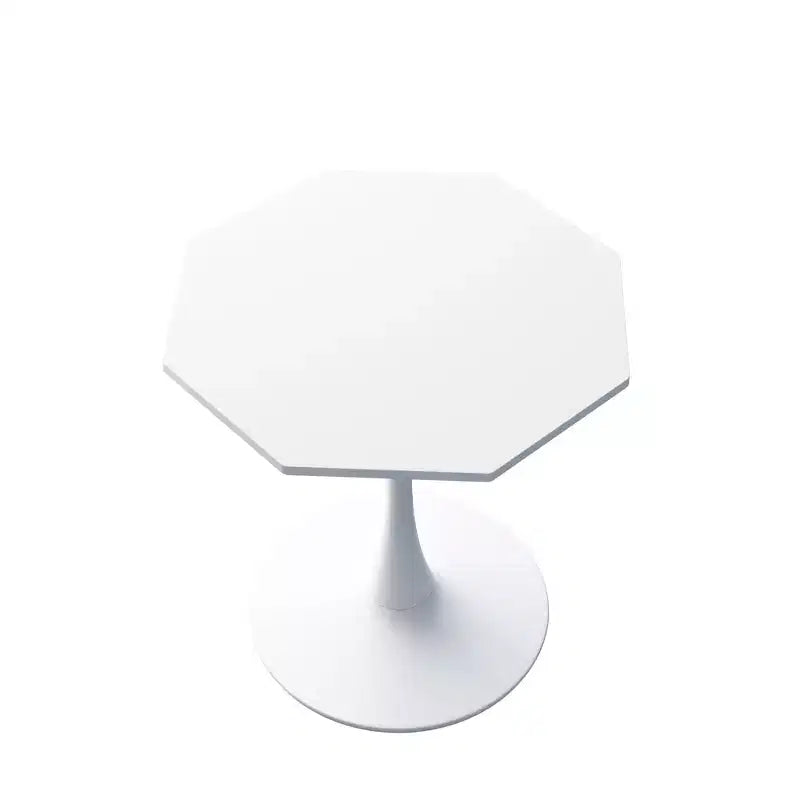 MAYEERTY Octagonal Metal Base Coffee Table with MDF Table Top for Dining Room Living Room White