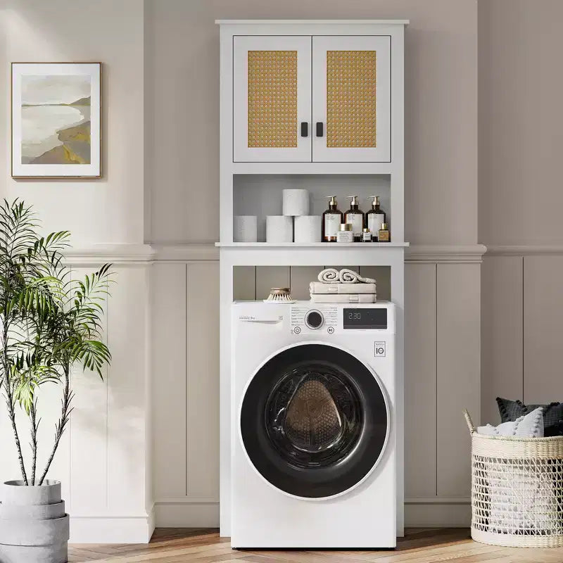 Over Toilet Storage Cabinet, Farmhouse Over Toilet Bathroom Organizer, Freestanding Wood Toilet Storage Cabinet with Adjustable Shelf, for Bathroom