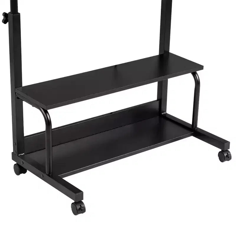 Karl Home Rolling & Height Adjustable Computer Desk Laptop Table Side Table End Table with with Charging Station, 2 USB Ports