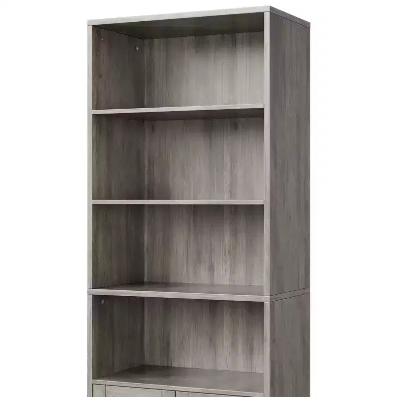 71.4 Tall Farmhouse 6-Shelf Wooden Bookcase with Doors, Industrial Display Storage for Bedroom, Living Room & Office