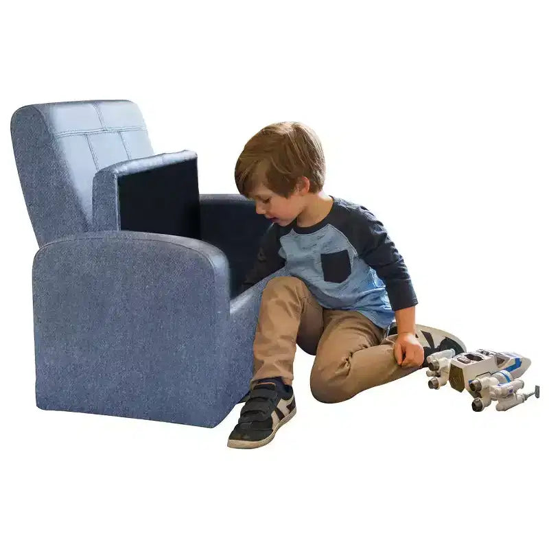 Stash Comfy Kids Sofa Chair Cute toddler chair with toy storage chest for boys and girls Black Uncaged Ergonomics
