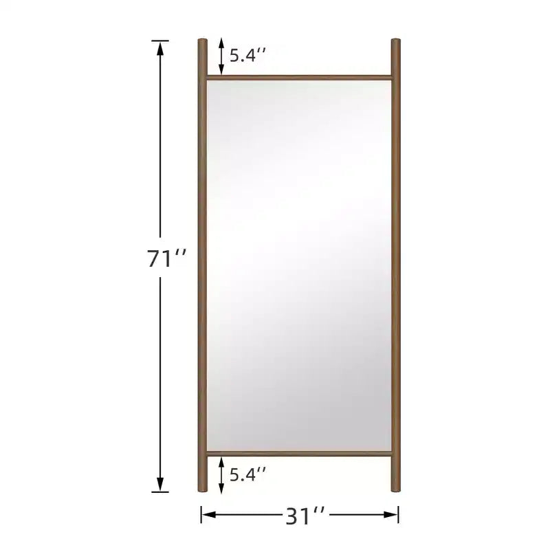 71x31 inch Solid Wood Ladder Rectangular Brown Full-length Mirror (without Bracket)