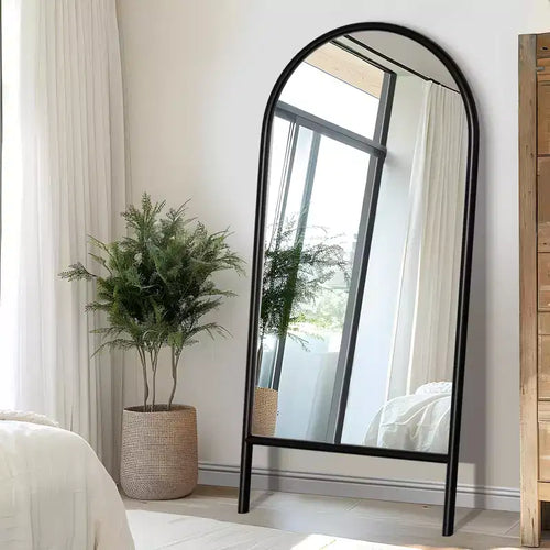 Miroir rectangulaire psyché en bois massif marron 71x31 pouces (sans support)