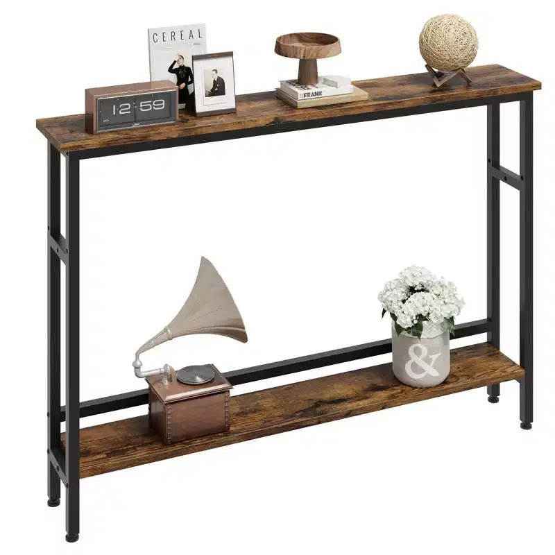 Slim Entryway Console Table - 2-Tier Narrow Side Table for Hallway & Living Room