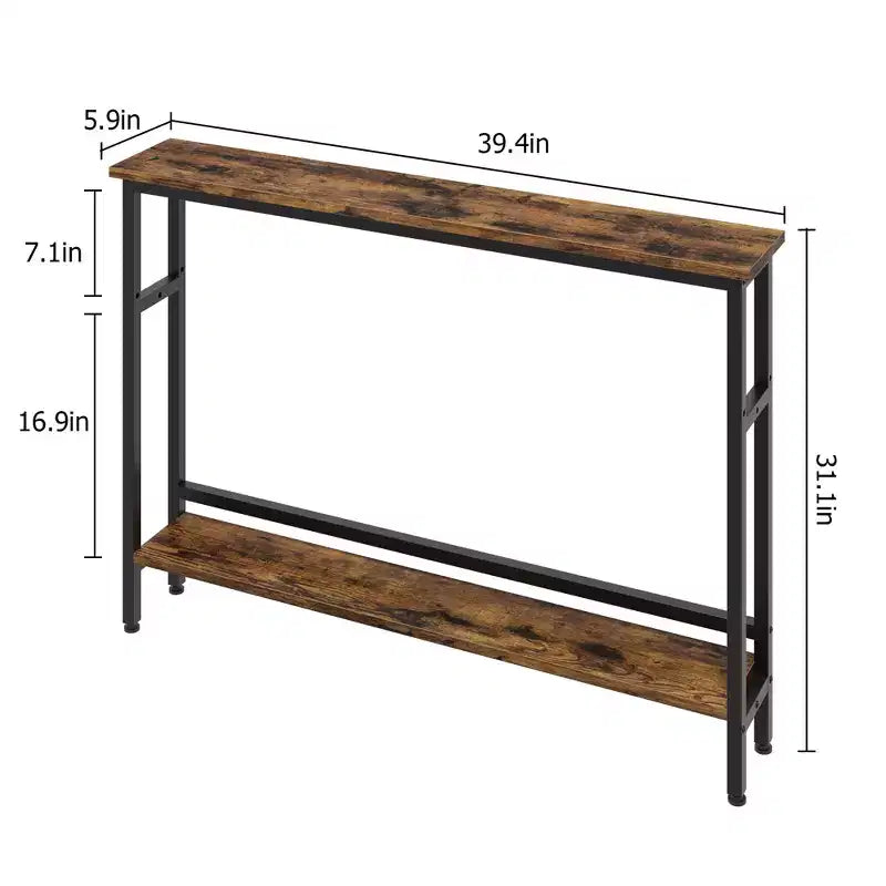 Slim Entryway Console Table - 2-Tier Narrow Side Table for Hallway & Living Room
