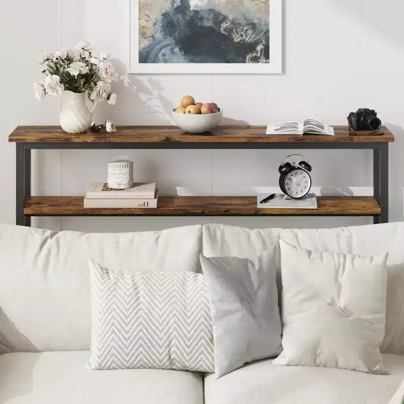 Slim Entryway Console Table - 2-Tier Narrow Side Table for Hallway & Living Room