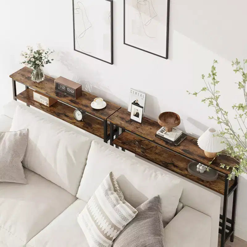 Slim Entryway Console Table - 2-Tier Narrow Side Table for Hallway & Living Room