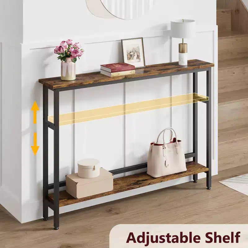 Slim Entryway Console Table - 2-Tier Narrow Side Table for Hallway & Living Room