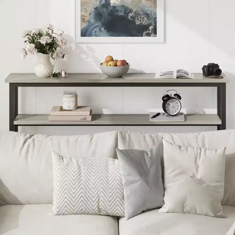 Slim Entryway Console Table - 2-Tier Narrow Side Table for Hallway & Living Room