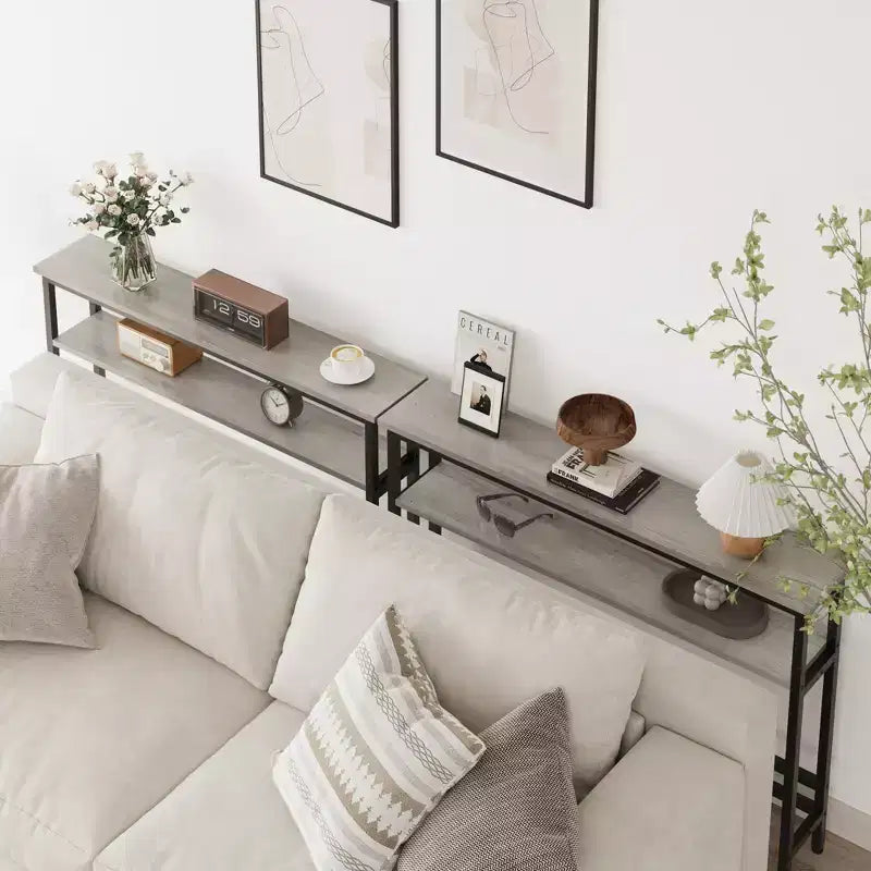 Slim Entryway Console Table - 2-Tier Narrow Side Table for Hallway & Living Room