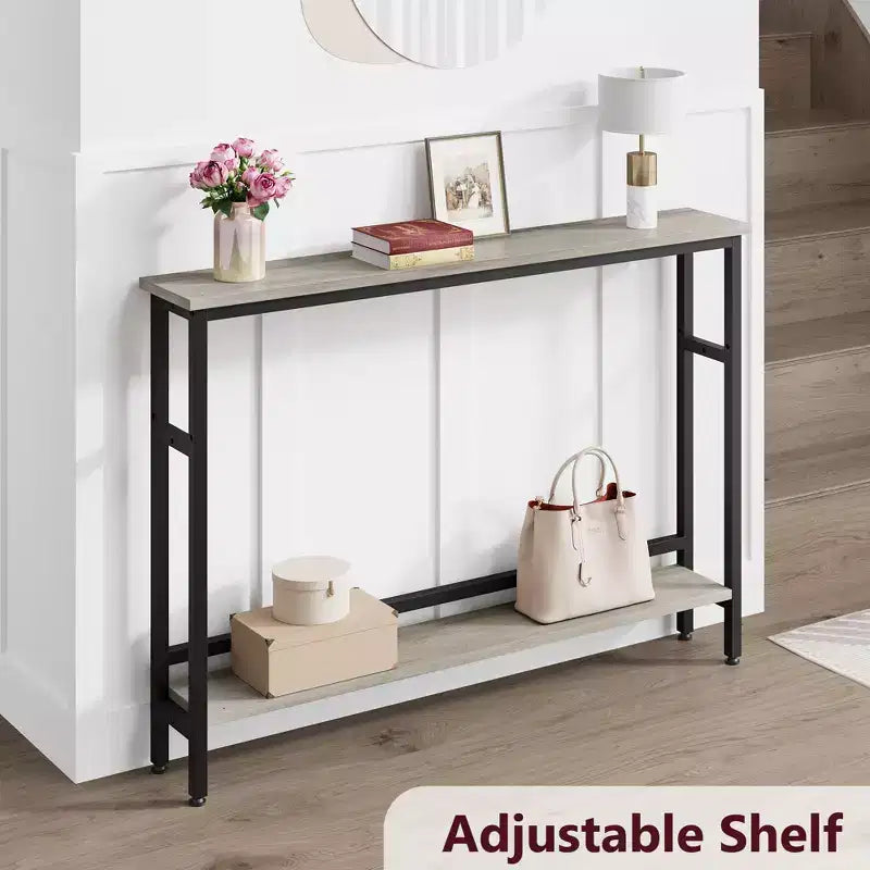 Slim Entryway Console Table - 2-Tier Narrow Side Table for Hallway & Living Room