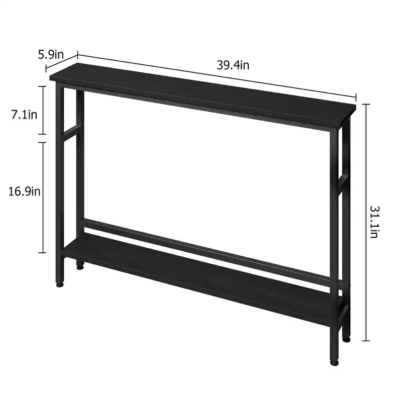 Slim Entryway Console Table - 2-Tier Narrow Side Table for Hallway & Living Room
