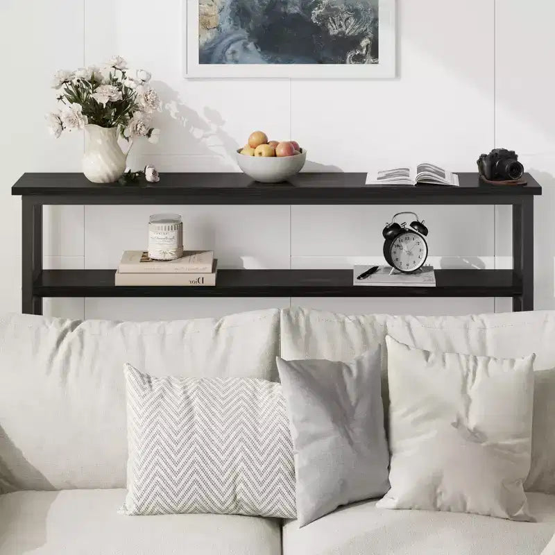 Slim Entryway Console Table - 2-Tier Narrow Side Table for Hallway & Living Room