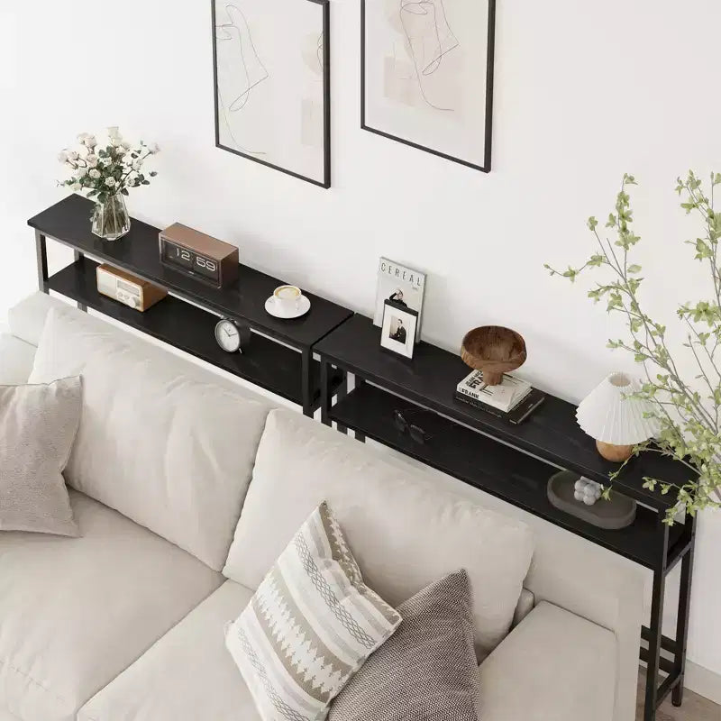 Slim Entryway Console Table - 2-Tier Narrow Side Table for Hallway & Living Room