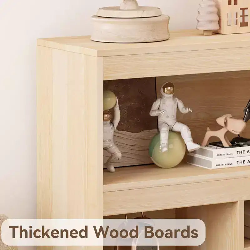 Kids Bookshelf with Drawer, Wooden Toy Storage Organizer, White Bookcase for Playroom, Classroom, Kids Room