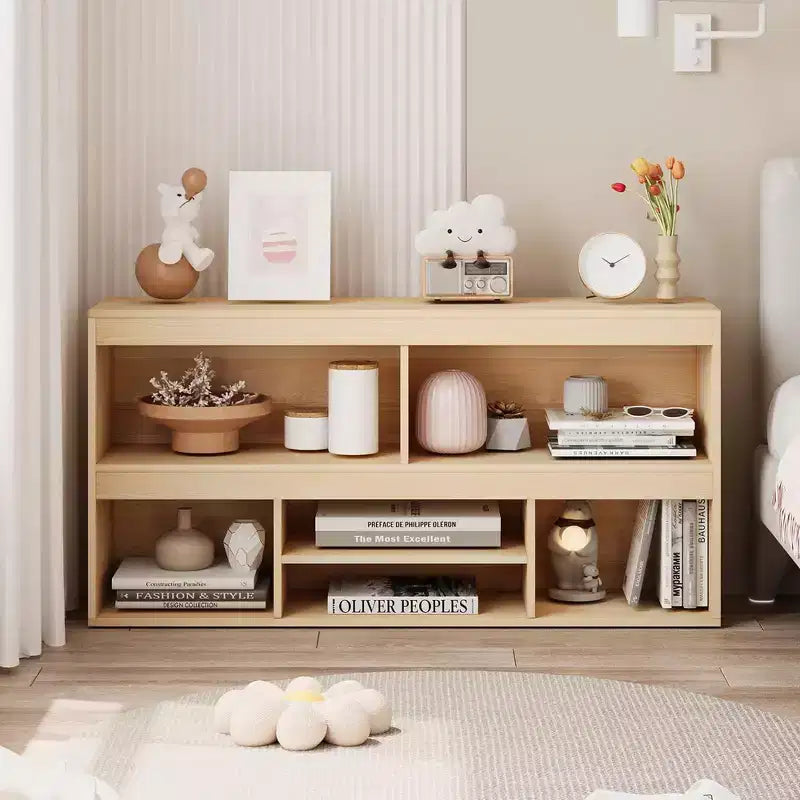 Kids Bookshelf with Drawer, Wooden Toy Storage Organizer, White Bookcase for Playroom, Classroom, Kids Room