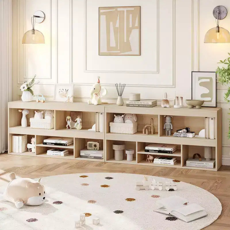 Kids Bookshelf with Drawer, Wooden Toy Storage Organizer, White Bookcase for Playroom, Classroom, Kids Room