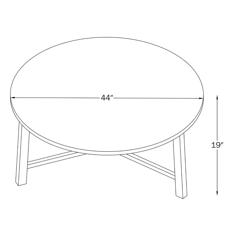 Alaterre Furniture Newbury 44-inch Round Coffee Table, Solid Wood Farmhouse Living Room Table, Pecan Finish