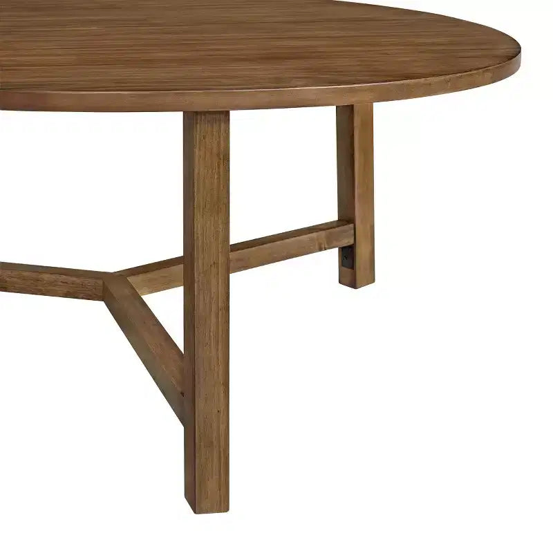 Alaterre Furniture Newbury 44-inch Round Coffee Table, Solid Wood Farmhouse Living Room Table, Pecan Finish