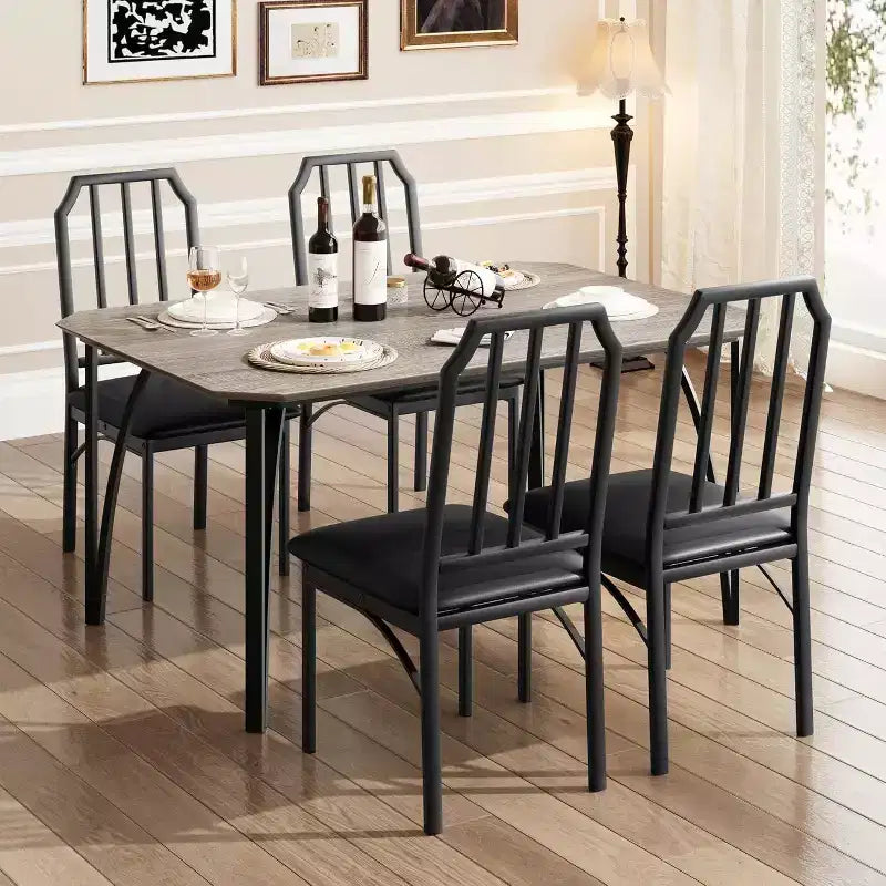 3/ 5 Pieces Dining Table Set for 2/ 4, Small Kitchen Table with Upholstered Chairs, Kitchen Table Chairs Set of 2/ 4, Ideal for Home