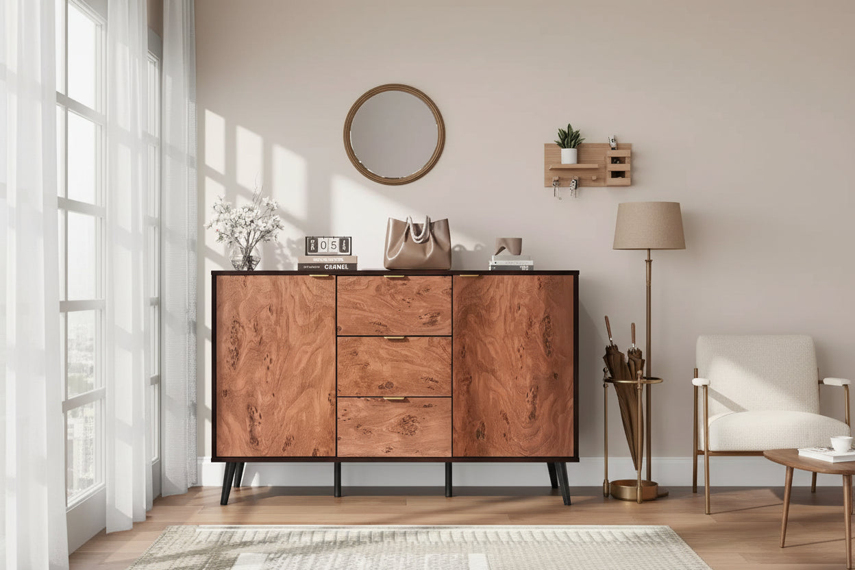 Mobile buffet da 51" con cassetti, ripiani e ante per la sala da pranzo