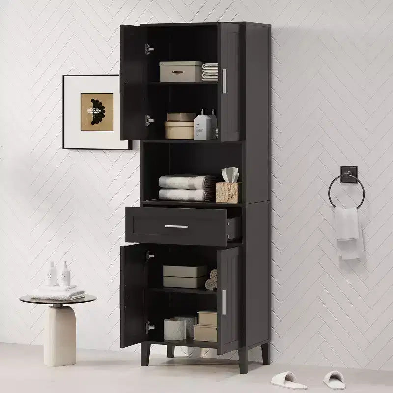 Okak Tall Freestanding Bathroom Cabinet with Doors & Drawers/Shelves,Floor Storage Cabinet Unit for Bathroom,Kitchen