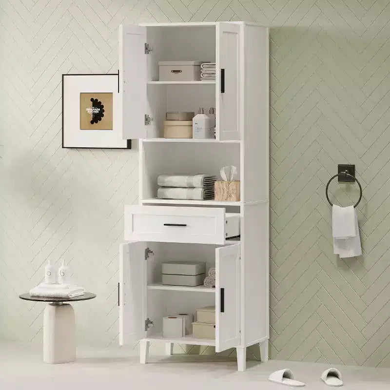 Okak Tall Freestanding Bathroom Cabinet with Doors & Drawers/Shelves,Floor Storage Cabinet Unit for Bathroom,Kitchen