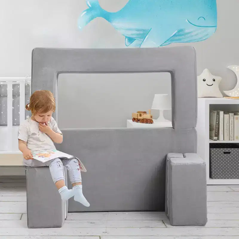 Kids Sofa Couch, Modular Baby Floor Sofa, Toddler Play Couch for Playroom Furniture, Sectional Couch for Children, Convertible Foam and Floor Cushion