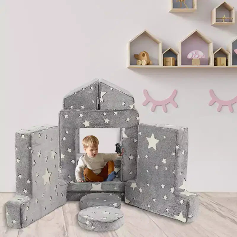 Kids Sofa Couch, Modular Baby Floor Sofa, Toddler Play Couch for Playroom Furniture, Sectional Couch for Children, Convertible Foam and Floor Cushion