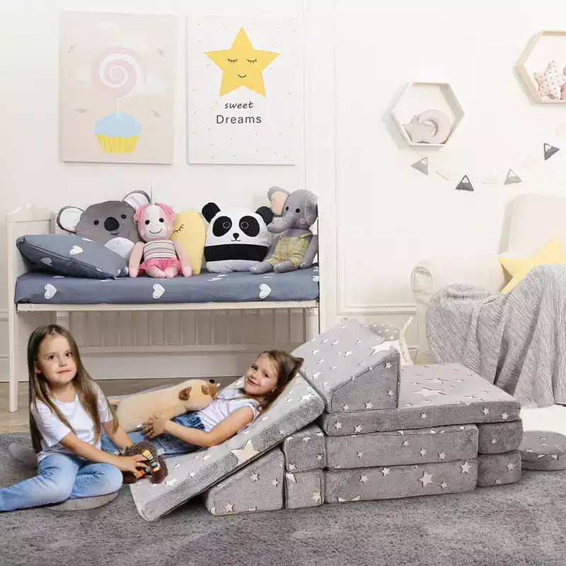 Kids Sofa Couch, Modular Baby Floor Sofa, Toddler Play Couch for Playroom Furniture, Sectional Couch for Children, Convertible Foam and Floor Cushion
